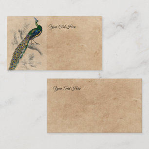 Carte De Visite Vintage Peacock Histoire naturelle Imprimer