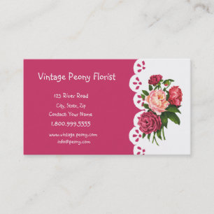 Carte De Visite Vintage Peony Florist Shop Flower