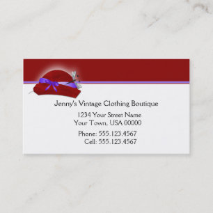 Carte de visite vintage pourpre rouge