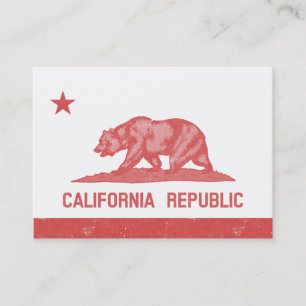 Carte De Visite Vintage Red Star et Stripe Californie