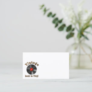 Carte De Visite Vintage - Retour à Vinyl, le disque est de retour,