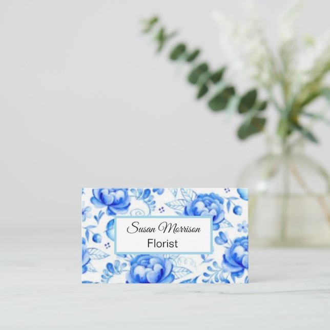 Carte De Visite   Vintage. Roses bleus. (Debout devant)