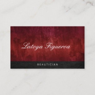 Carte De Visite Vintage rouge tendance / Décor noir élégant