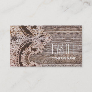 Carte De Visite vintage rustique western pays chic dentelle grange