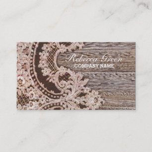 Carte De Visite vintage rustique western pays chic dentelle grange