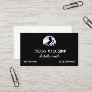 Carte De Visite Vintage Sunset Unicorn Rearing Nom Phone Website