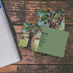 Carte De Visite Vintage Vieux arbre de pomme Champ