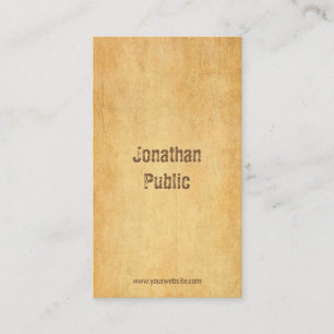 Carte De Visite Vintage Vieux Papier Perdu Script Minimaliste Haut