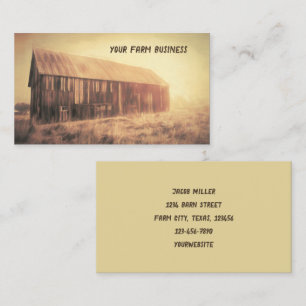 Carte De Visite Vintage Vieux Rustique Brown Grange Dans Field Sun