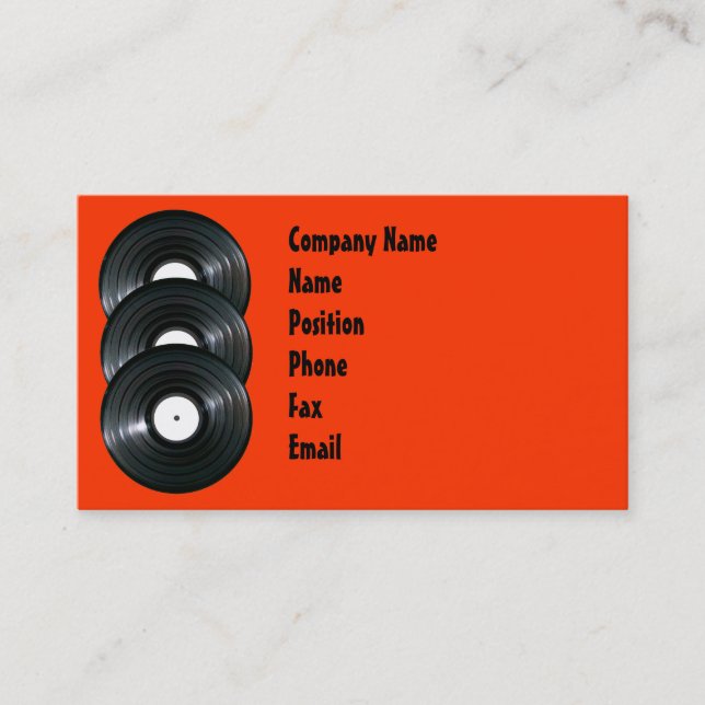 Carte de visite Vinyl Records (Devant)