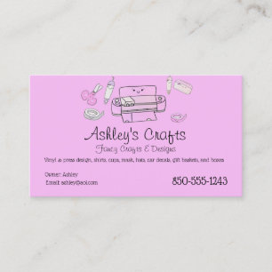 Carte De Visite Vinyl rose pour artisanat pour silhouette ou ricut
