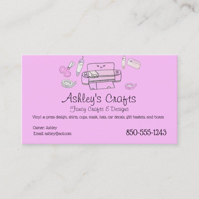 Carte De Visite Vinyl rose pour artisanat pour silhouette ou ricut (Devant)