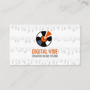 Carte De Visite Vinyle Fiche et notes musicales