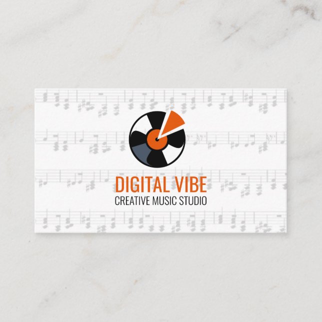 Carte De Visite Vinyle | Fiche et notes musicales (Devant)