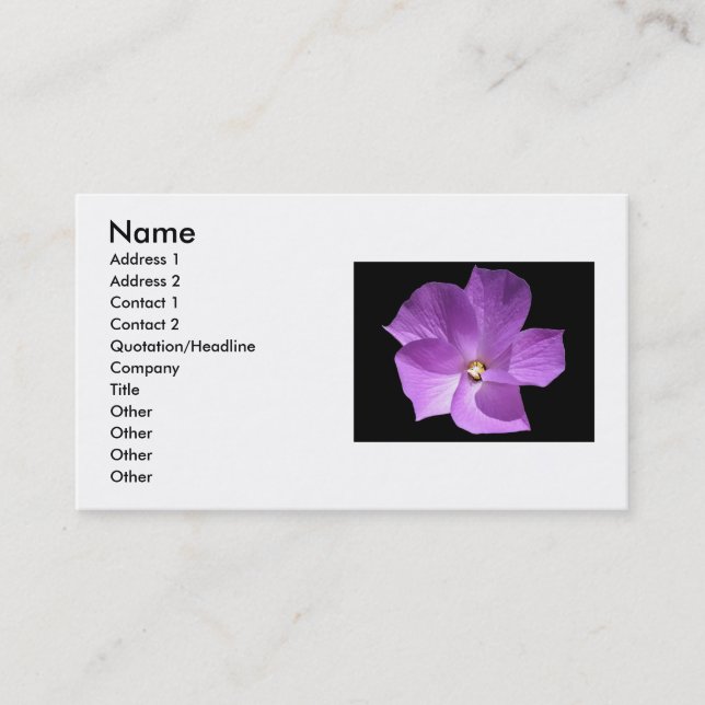 Carte de visite violet (Devant)