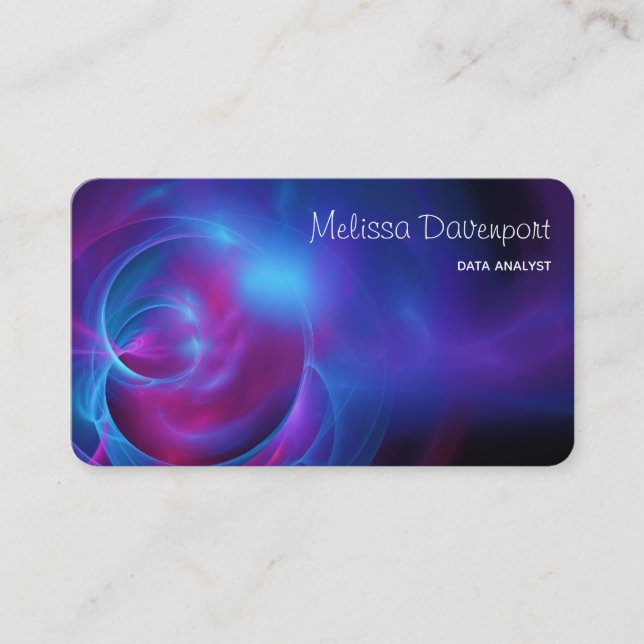 Carte De Visite Violet bleu et rose Cosmique Tourbillonnant fracta (Devant)