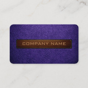 Carte De Visite Violet bleu-magenta moderne et cuir noir