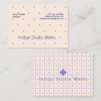 Carte De Visite Violet Cream Yellow Flower Modern Business Card