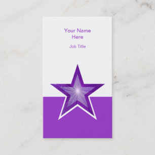 Carte de visite violet étoile violet blanc vertic