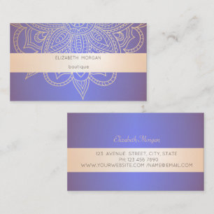 Carte De Visite Violet Lumineux Professionnel Moderne, Mandala