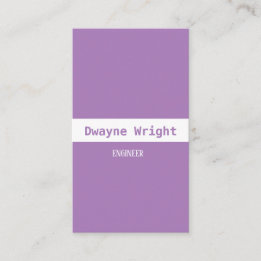 Carte De Visite violet minimaliste violet et blanc