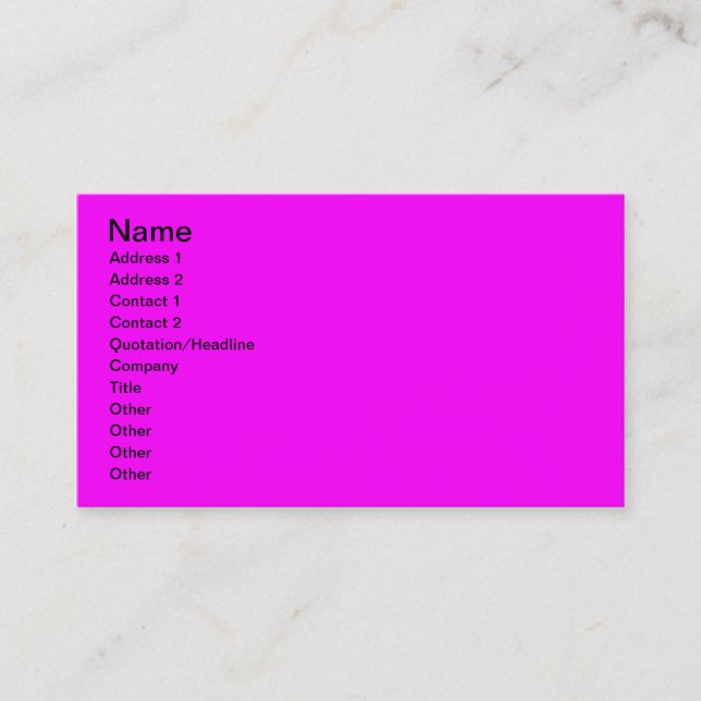 Carte De Visite Violet rose clair (Devant)