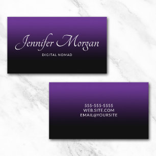 Carte De Visite Violet Royal et Noir Ombré Élégant