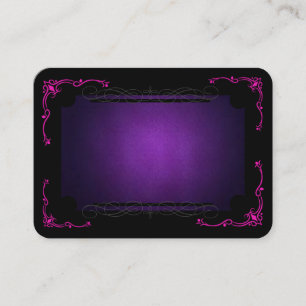 Carte De Visite Violet vibrant sur le noir avec des dessins à la f