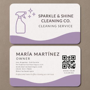Carte de visite violette pour le nettoyage de mais