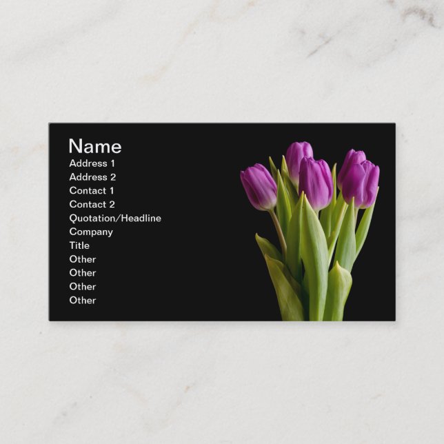 Carte De Visite Violette tulipe (Devant)
