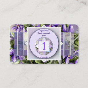 Carte De Visite violettes dans un bocal de lune