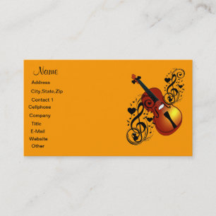 Carte de visite Violon, amoureux au cœur