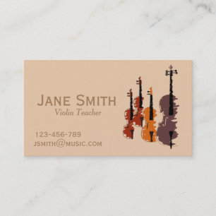 Carte De Visite Violon Enseignant Chaîne instrument de musique tut