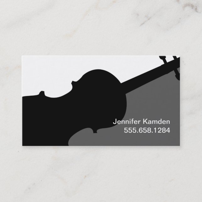 Carte De Visite Violon enseignant Joueur Musique Studio Musicien (Devant)