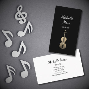 Carte De Visite Violon interprète musique classique Noir Blanc
