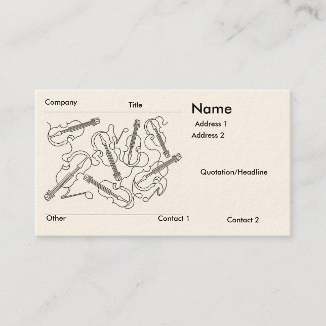 Carte De Visite violon juste un petit violon ! (Devant)