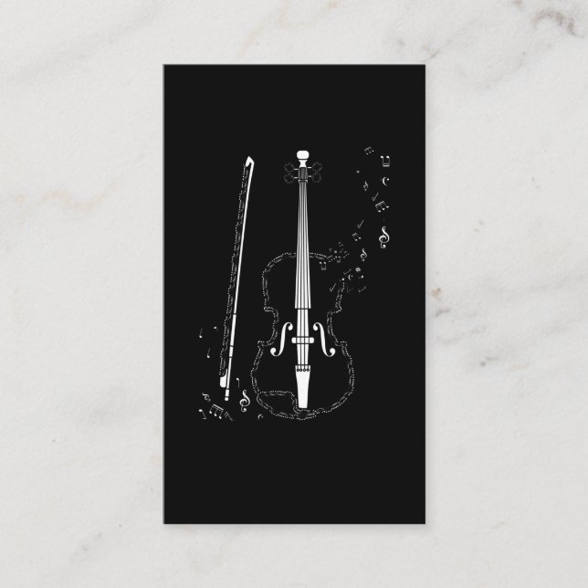 Carte De Visite Violon Notes musicales Instrument musicien violoni (Devant)