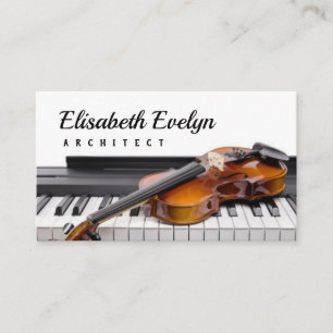 Carte De Visite Violon sur les touches piano numérique
