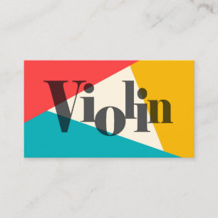 Carte De Visite Violon tricolore - or de corail de turquoise