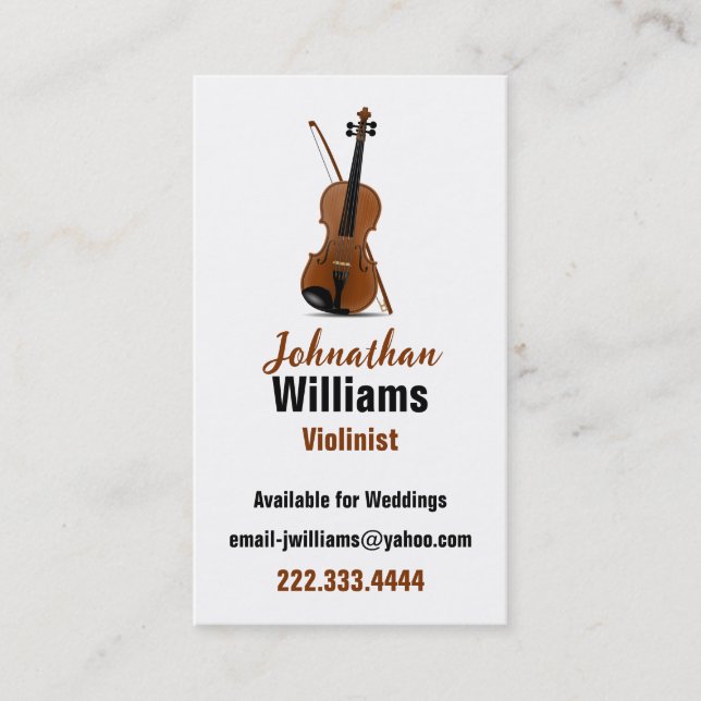 Carte de visite violoniste (Devant)