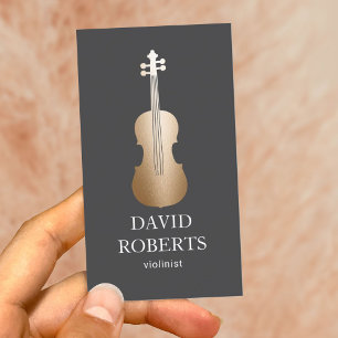 Carte De Visite Violoniste violon d'or moderne enseignant violonis