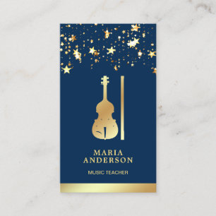Carte De Visite Violoniste Violoniste Violoniste de Blue Gold Foil