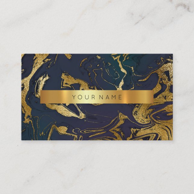 Carte de visite Vip en marbre d'or aquatique (Devant)