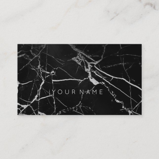 Carte de visite Vip en marbre noir blanc Grungy (Devant)