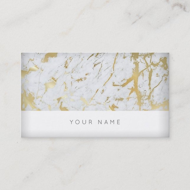 Carte de visite Vip Marbre blanc d'or (Devant)