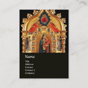 CARTE DE VISITE VIRGIN AVEC ENFANT ET ANGELS OR SACRED ART ICÔNE