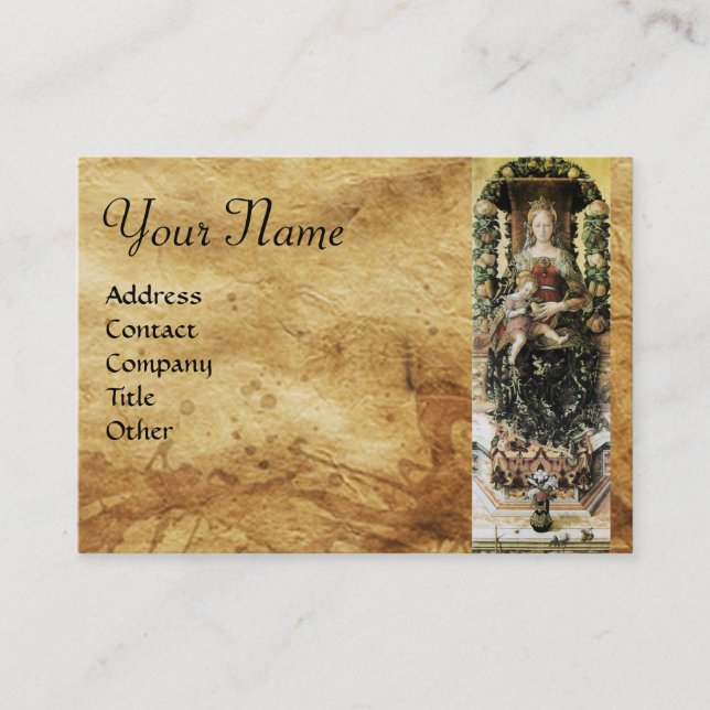 Carte De Visite VIRGIN AVEC Parchemin D'ENFANT (Devant)