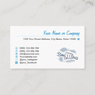 Carte De Visite Vis à la clé, tiré à la main. Service de réparatio