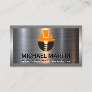 Carte De Visite Vis Casquette dur Logo de construction Alumini