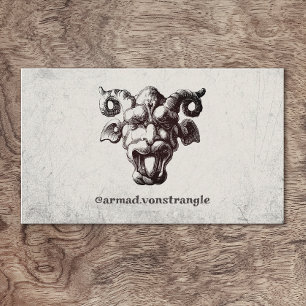 Carte De Visite Visage effrayant avec cornes